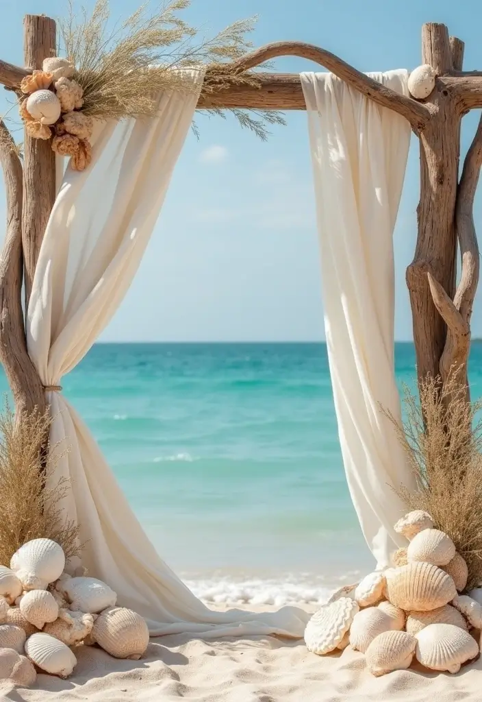 30 Breathtaking Wedding Reception Backdrop Ideas You’ll Want to Copy - 10. Beach-Inspired Backdrop