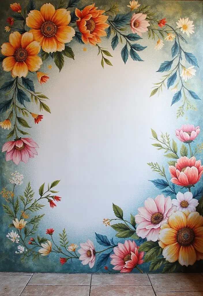 30 Breathtaking Wedding Reception Backdrop Ideas You’ll Want to Copy - 11. Hand-Painted Mural