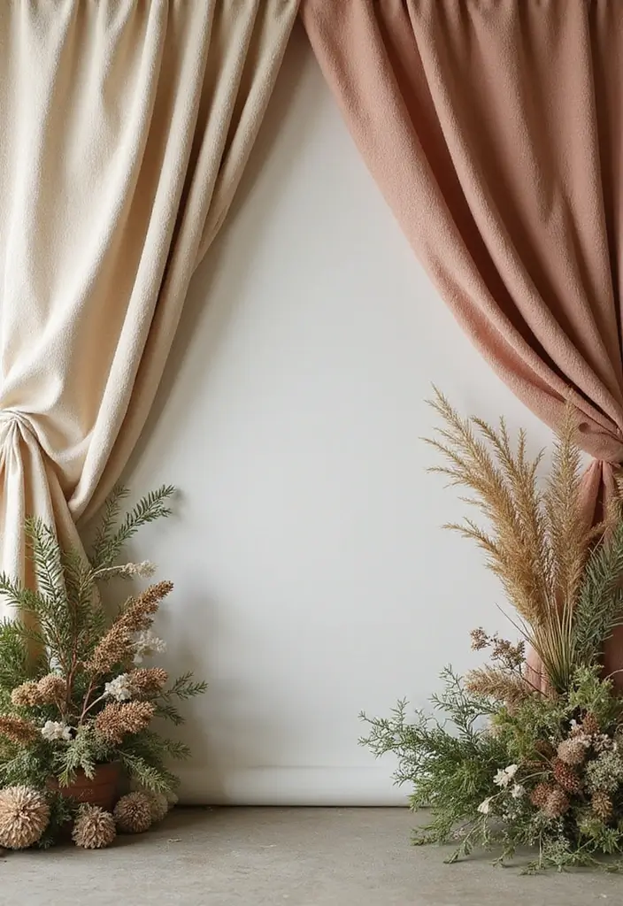 30 Breathtaking Wedding Reception Backdrop Ideas You’ll Want to Copy - 25. Eco-Conscious Fabric Panels