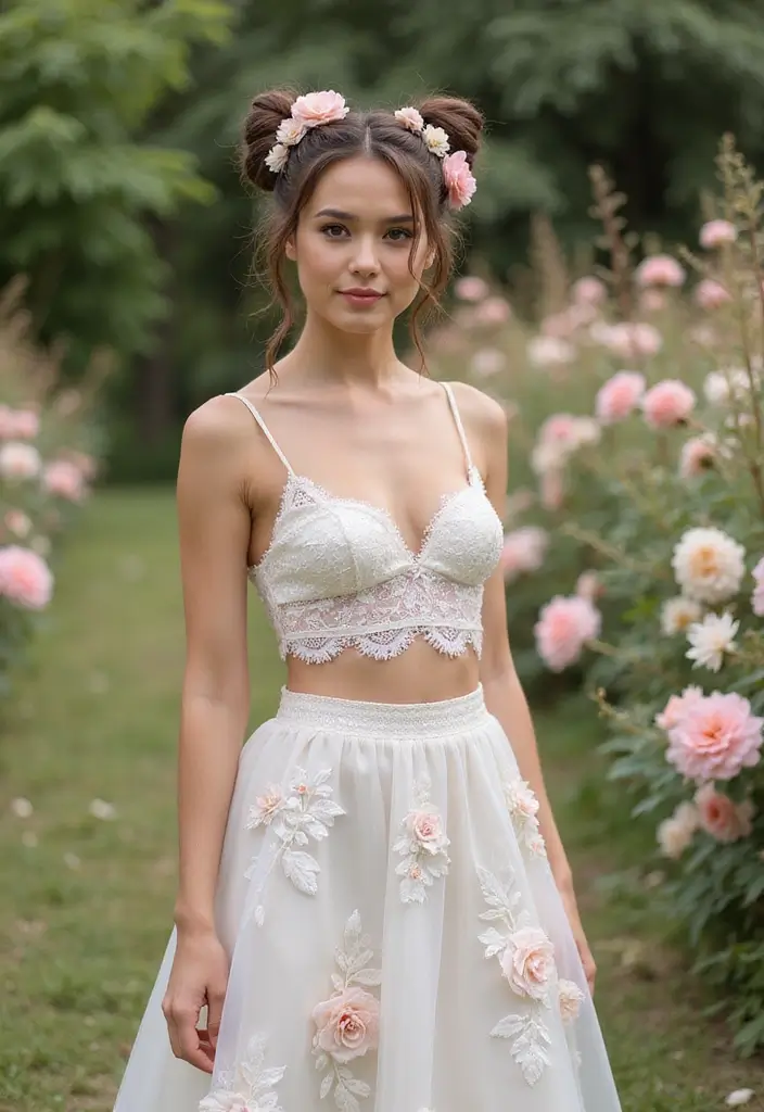 30 Bun Hairstyles for Weddings That Look Classy and Timeless - 15. Double Bun with Braids