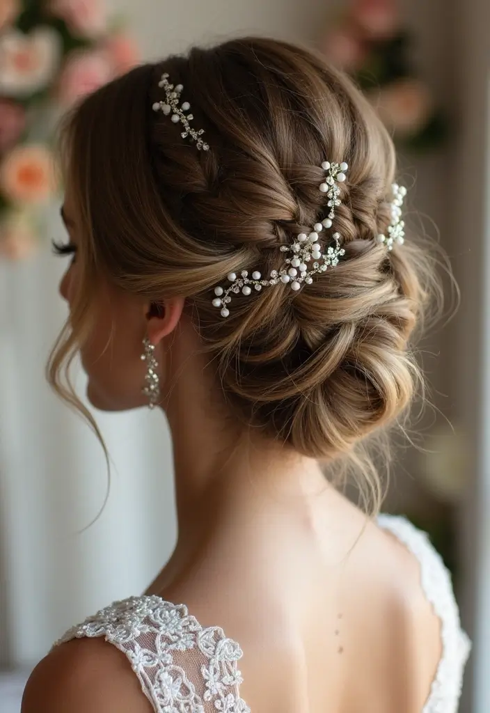 30 Bun Hairstyles for Weddings That Look Classy and Timeless - 19. Intricate Twisted Bun