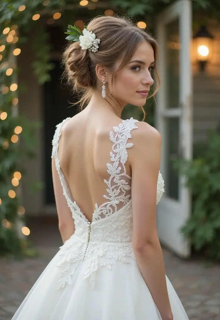 30 Bun Hairstyles for Weddings That Look Classy and Timeless - 25. Chiffon Wrapped Bun