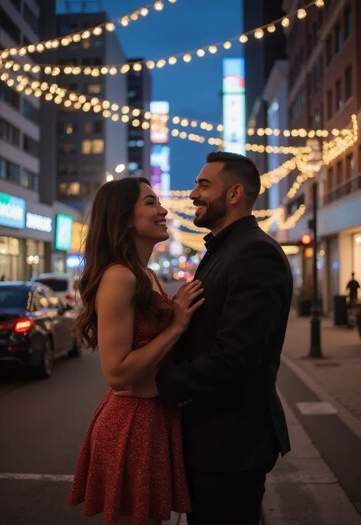 30 Creative Pre-Wedding Photoshoot Ideas for Couples in Love 15 30 Creative Pre-Wedding Photoshoot Ideas for Couples in Love - 15. Love in the City Lights