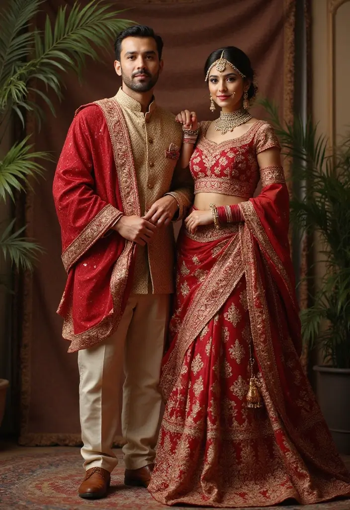 30 Creative Pre-Wedding Photoshoot Ideas for Couples in Love 22 30 Creative Pre-Wedding Photoshoot Ideas for Couples in Love - 22. Cultural Fashion Showcase