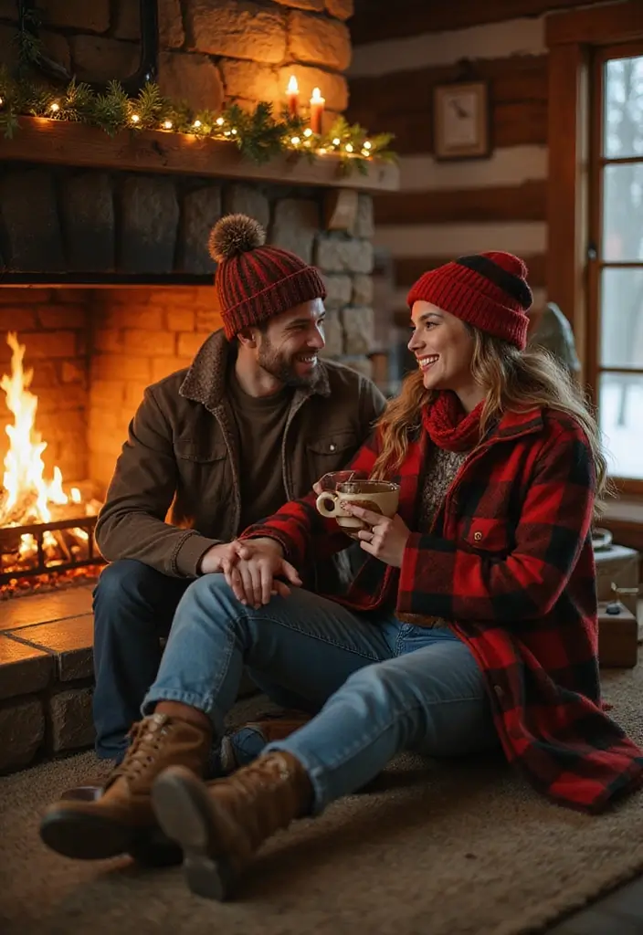 30 Creative Pre-Wedding Photoshoot Ideas for Couples in Love 23 30 Creative Pre-Wedding Photoshoot Ideas for Couples in Love - 23. Cozy Cabin Retreat