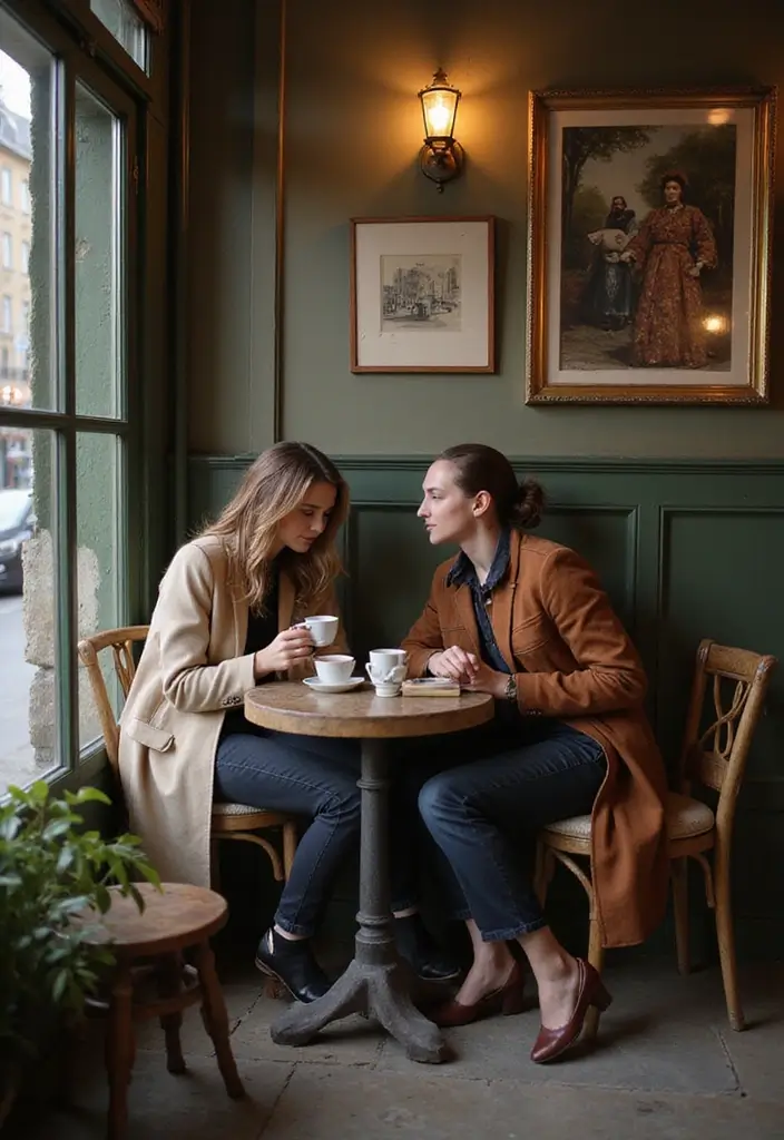 30 Creative Pre-Wedding Photoshoot Ideas for Couples in Love 6 30 Creative Pre-Wedding Photoshoot Ideas for Couples in Love - 6. Artistic Parisian Café