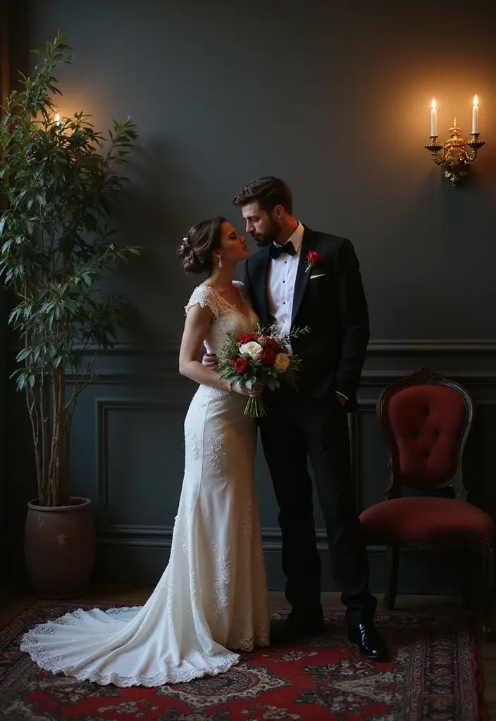 30 Dark Wedding Theme Ideas That Are Dramatic and Bold - 10. Vampire Chic