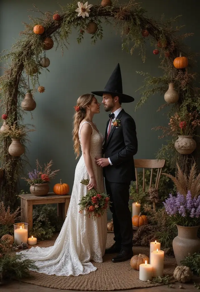 30 Dark Wedding Theme Ideas That Are Dramatic and Bold - 17. Witchy Wedding