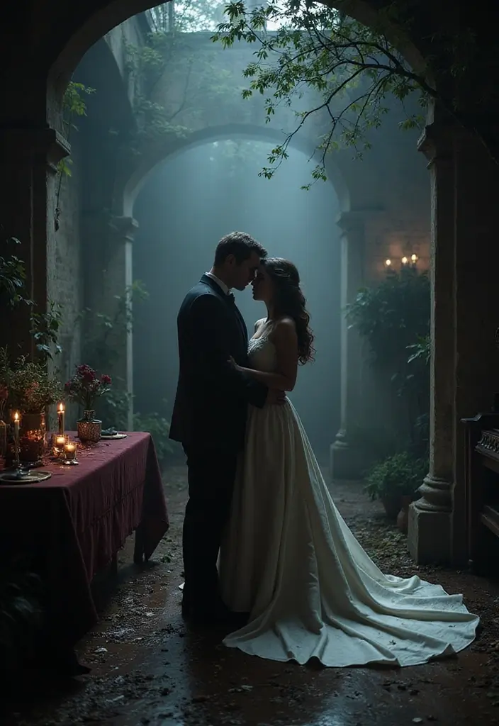 30 Dark Wedding Theme Ideas That Are Dramatic and Bold - 20. Shadowy Secrets