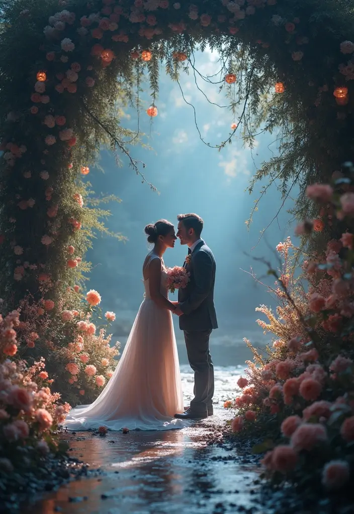 30 Dark Wedding Theme Ideas That Are Dramatic and Bold - 22. Ethereal Darkness