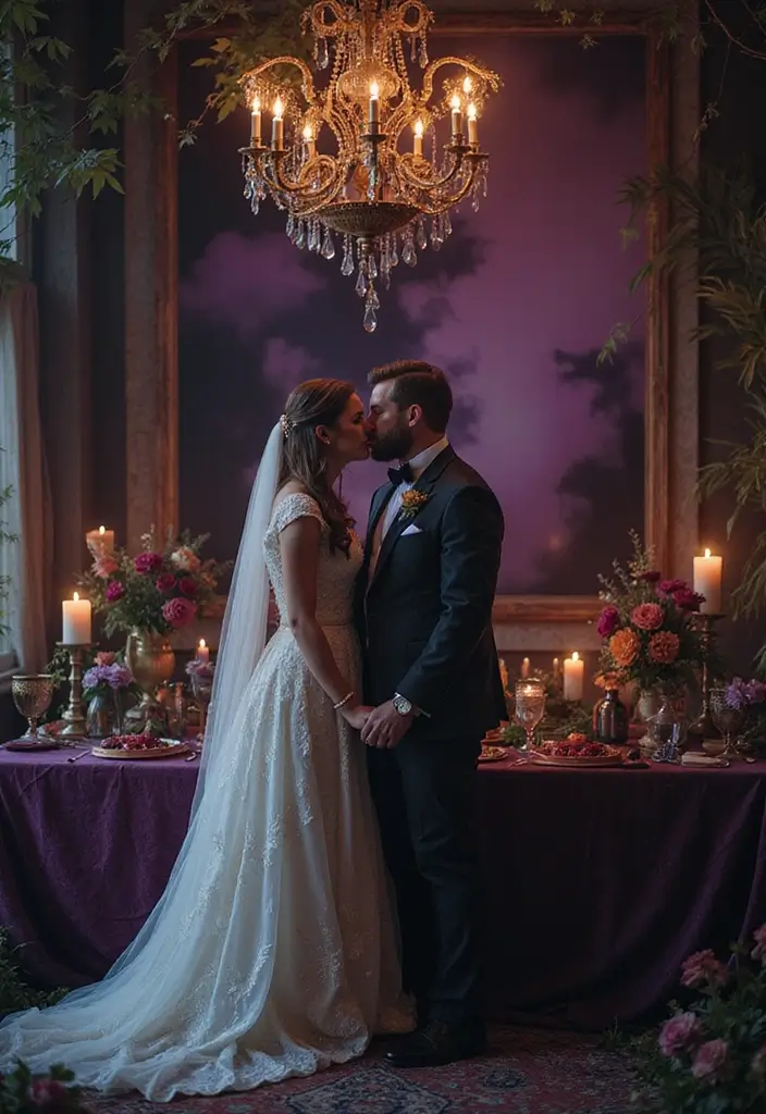 30 Dark Wedding Theme Ideas That Are Dramatic and Bold - 27. Alchemy and Darkness