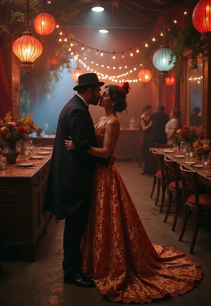 30 Dark Wedding Theme Ideas That Are Dramatic and Bold - 28. Dark Carnival
