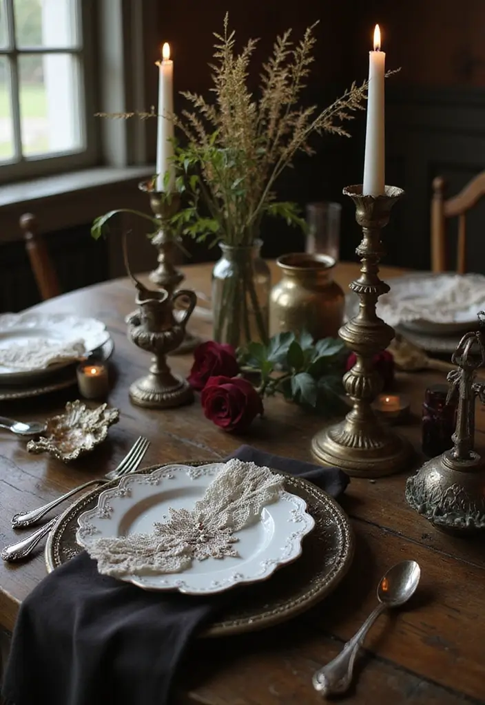 30 Dark Wedding Theme Ideas That Are Dramatic and Bold - 4. Vintage Gothic