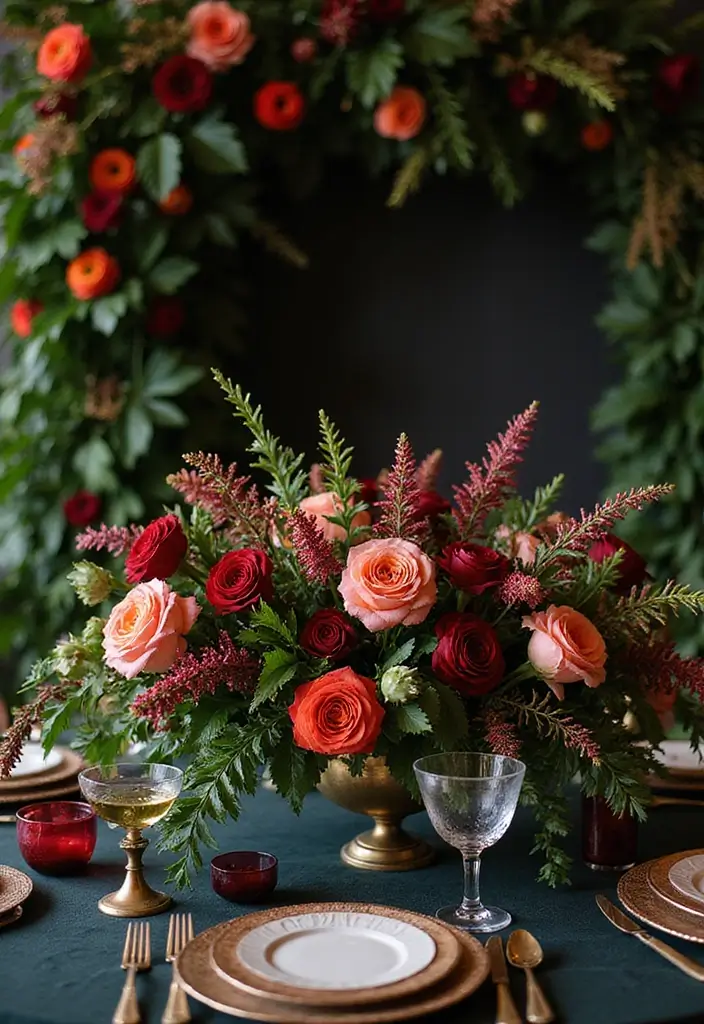 30 Dark Wedding Theme Ideas That Are Dramatic and Bold - 5. Dark Floral