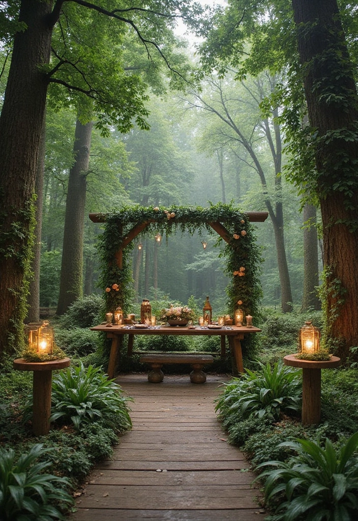 30 Dark Wedding Theme Ideas That Are Dramatic and Bold - 6. Enchanted Forest