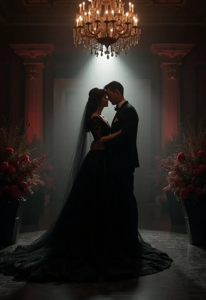 30 Dark Wedding Theme Ideas That Are Dramatic and Bold - 8. Raven Black