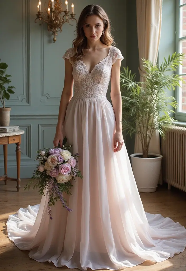 30 Dream Wedding Dresses That Will Make You Feel Like Royalty 15 30 Dream Wedding Dresses That Will Make You Feel Like Royalty - 15. Vintage-Inspired Color Palettes