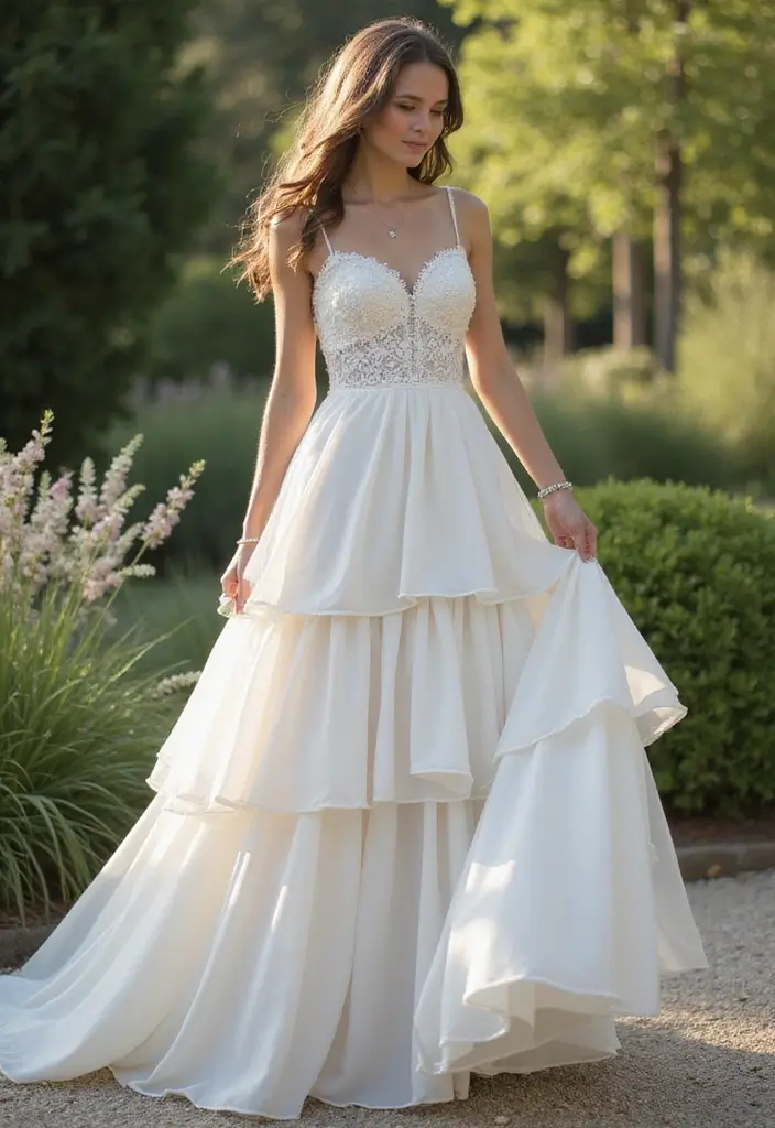 30 Dream Wedding Dresses That Will Make You Feel Like Royalty 23 30 Dream Wedding Dresses That Will Make You Feel Like Royalty - 23. Glorious Tiered Skirts