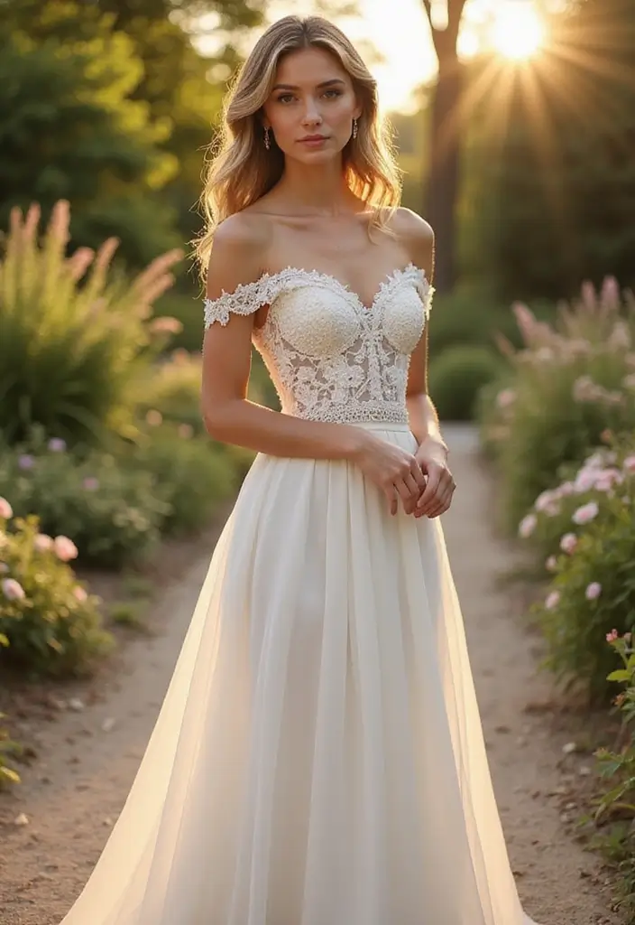 30 Dream Wedding Dresses That Will Make You Feel Like Royalty 4 30 Dream Wedding Dresses That Will Make You Feel Like Royalty - 4. Romantic Off-the-Shoulder Styles
