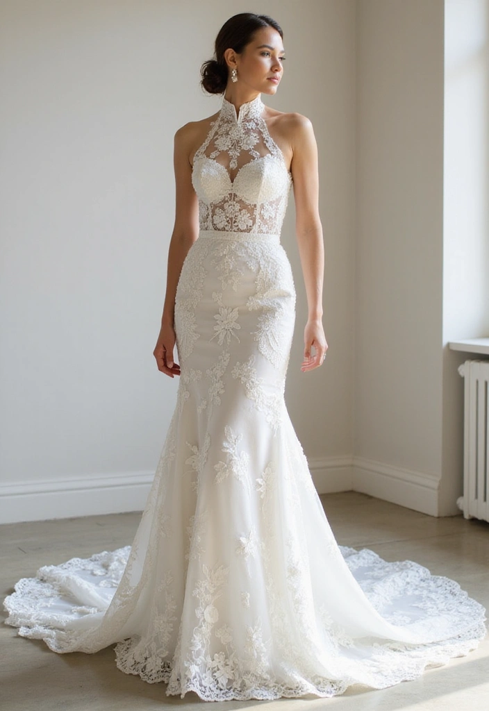 30 Dream Wedding Dresses That Will Make You Feel Like Royalty 7 30 Dream Wedding Dresses That Will Make You Feel Like Royalty - 7. Stunning High-Neck Designs