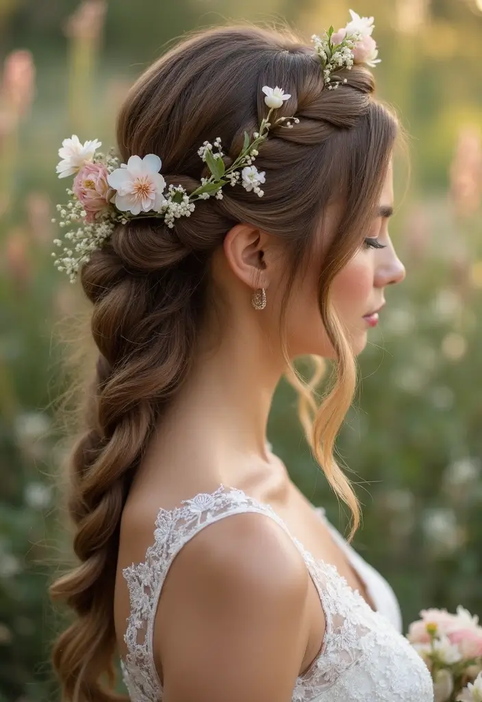 30 Elegant Wedding Hairstyles for Long Hair You’ll Fall in Love With 12 30 Elegant Wedding Hairstyles for Long Hair You’ll Fall in Love With - 12. Crown Braid