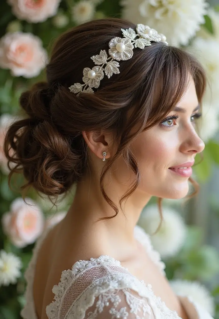 30 Elegant Wedding Hairstyles for Long Hair You’ll Fall in Love With 24 30 Elegant Wedding Hairstyles for Long Hair You’ll Fall in Love With - 24. Curly Updo with Headband