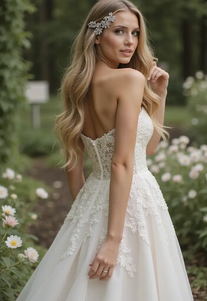 30 Elegant Wedding Hairstyles for Long Hair You’ll Fall in Love With 27 30 Elegant Wedding Hairstyles for Long Hair You’ll Fall in Love With - 27. Long Hair with a Headpiece