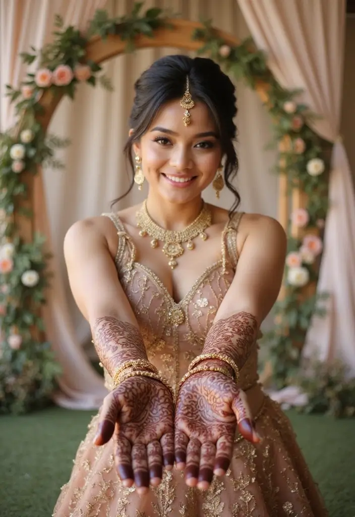 30 Elegant Wedding Henna Designs for Every Bride’s Big Day 25 30 Elegant Wedding Henna Designs for Every Bride’s Big Day - 25. Henna with Personal Stories