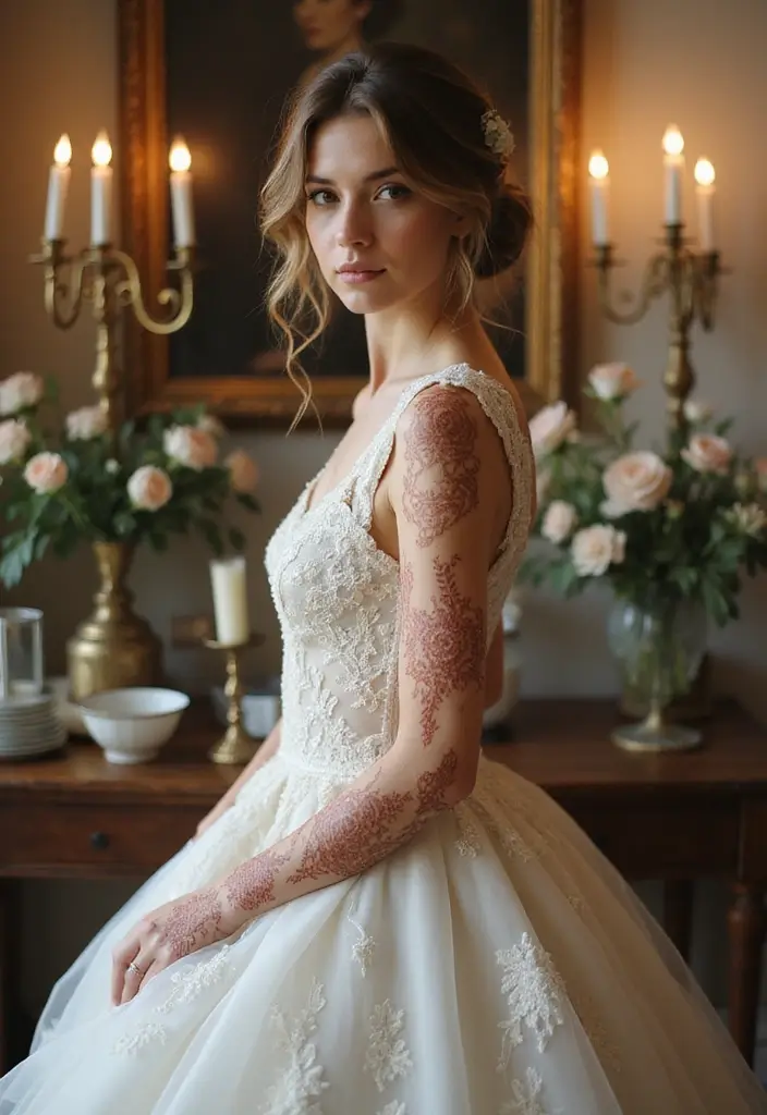 30 Elegant Wedding Henna Designs for Every Bride’s Big Day 6 30 Elegant Wedding Henna Designs for Every Bride’s Big Day - 6. Vintage-Inspired Patterns