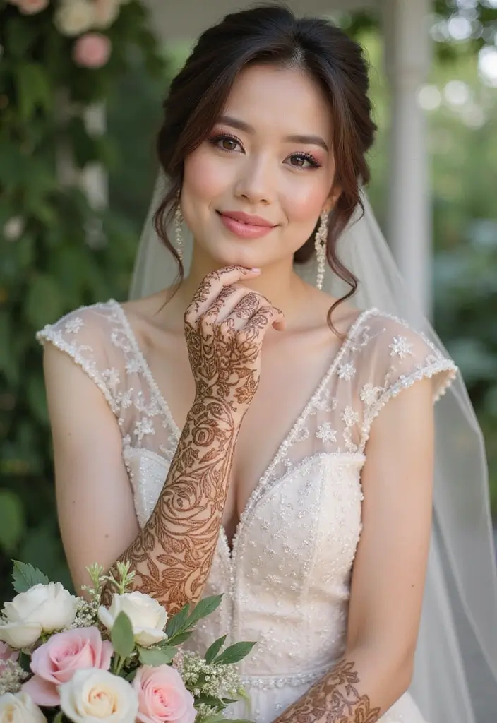 30 Elegant Wedding Henna Designs for Every Bride’s Big Day 9 30 Elegant Wedding Henna Designs for Every Bride’s Big Day - 9. Custom Portrait Designs