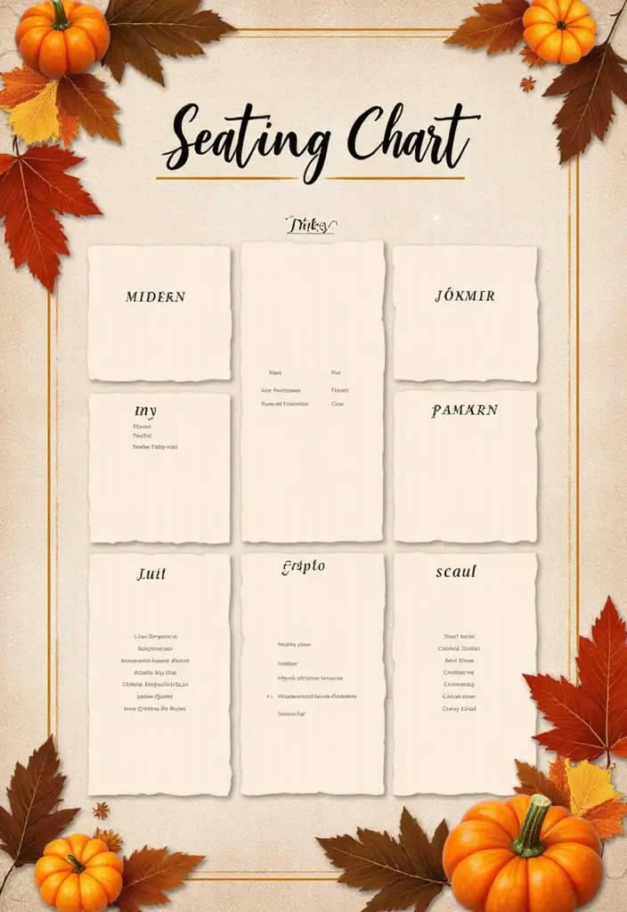 30 Fall Wedding Ideas Filled With Warm Colors and Cozy Vibes 24 30 Fall Wedding Ideas Filled With Warm Colors and Cozy Vibes - 24. Autumn Inspired Seating Chart