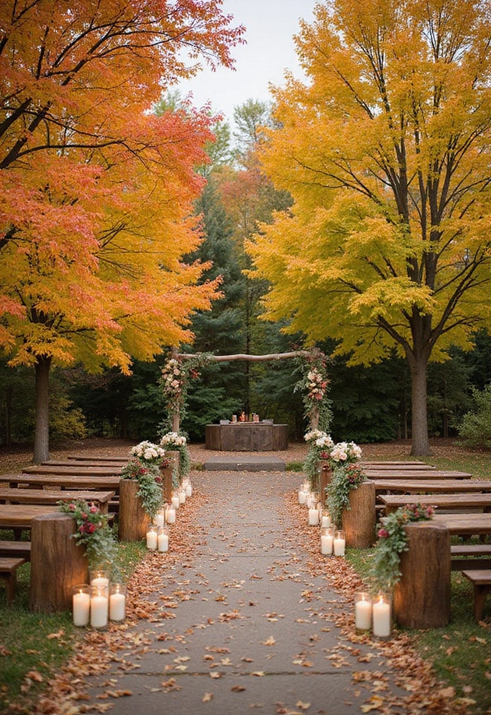 30 Fall Wedding Ideas Filled With Warm Colors and Cozy Vibes 25 30 Fall Wedding Ideas Filled With Warm Colors and Cozy Vibes - 25. Scenic Outdoor Ceremony