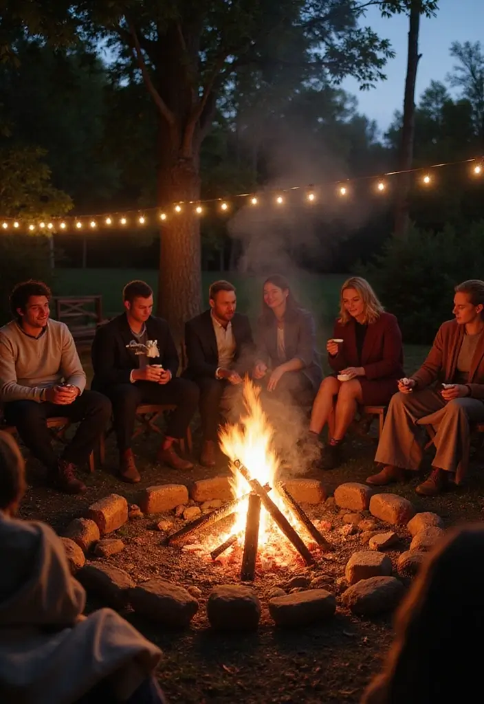 30 Fall Wedding Ideas Filled With Warm Colors and Cozy Vibes 4 30 Fall Wedding Ideas Filled With Warm Colors and Cozy Vibes - 4. Cozy Bonfire Reception