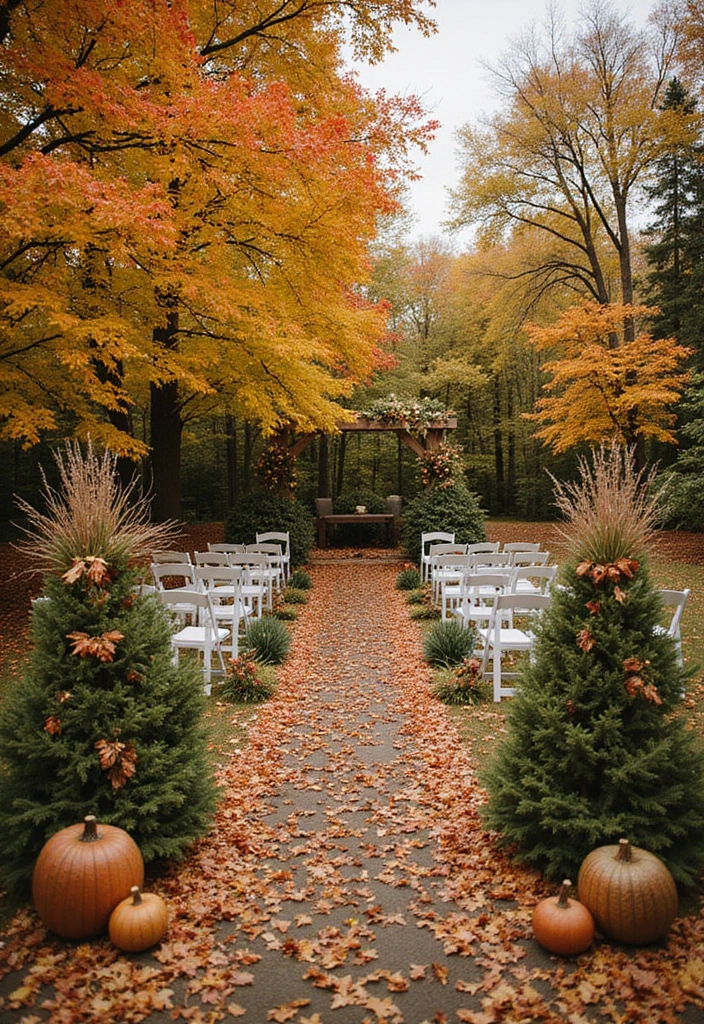 30 Fall Wedding Ideas Filled With Warm Colors and Cozy Vibes 7 30 Fall Wedding Ideas Filled With Warm Colors and Cozy Vibes - 7. Natural Foliage Backdrop
