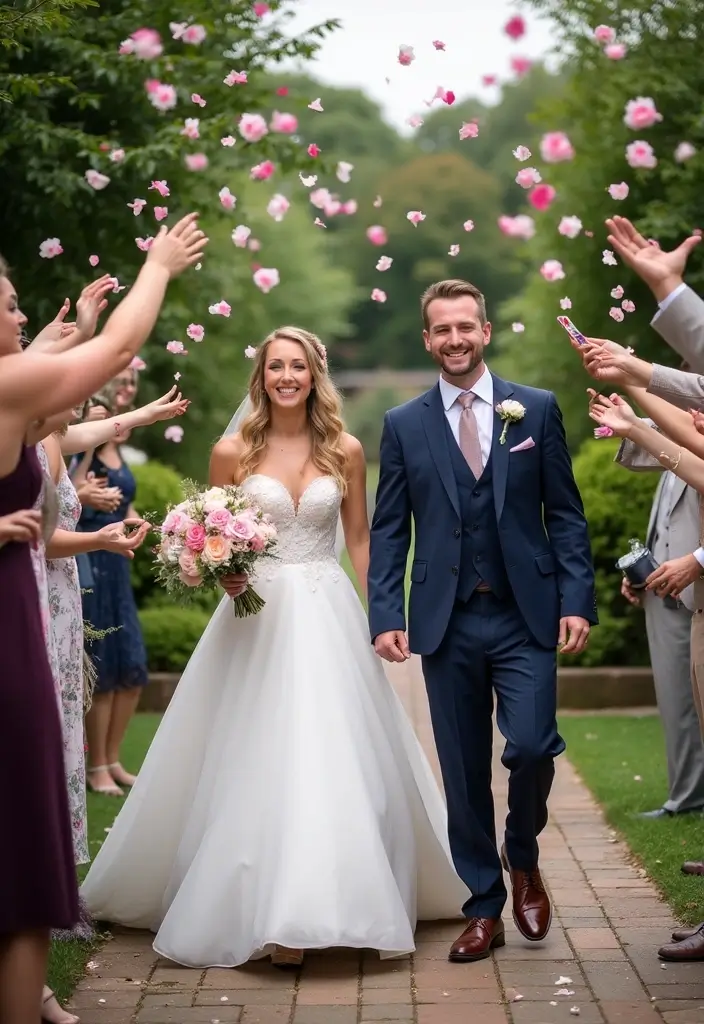 30 Garden Wedding Ideas That Feel Fresh and Romantic 24 30 Garden Wedding Ideas That Feel Fresh and Romantic - 24. Flower Petal Toss