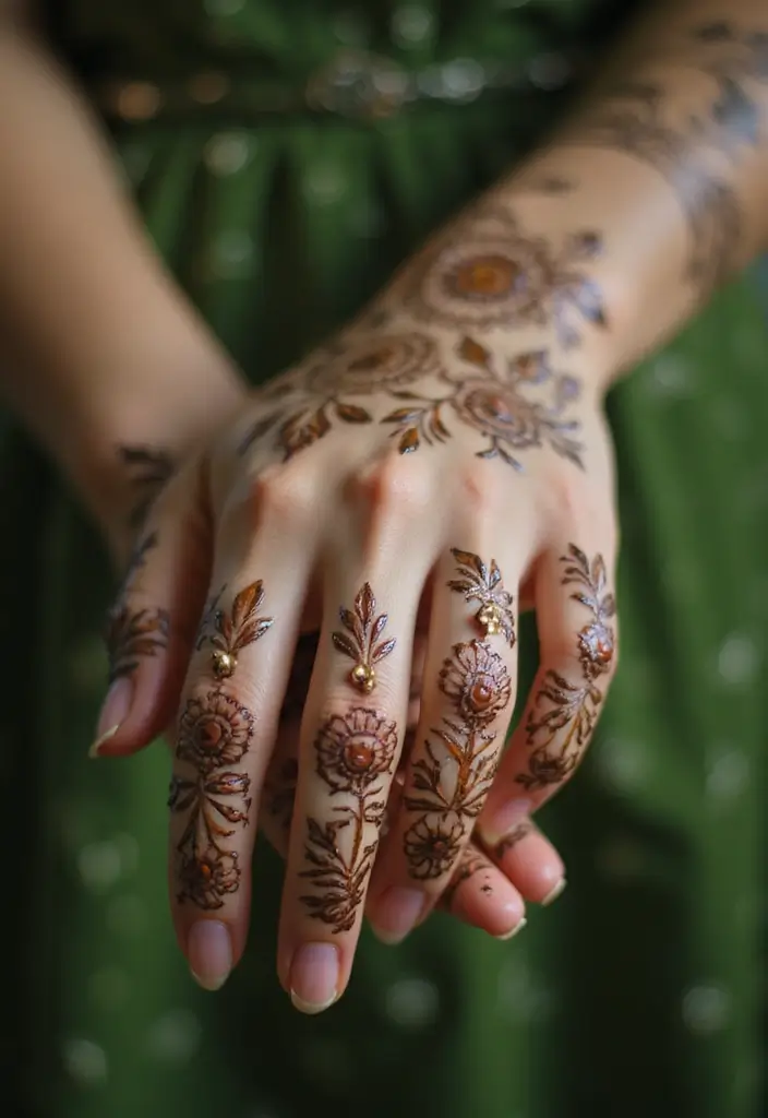 30 Gorgeous Wedding Mehndi Designs for Brides Who Love Tradition - 1. Nature-Inspired Floral Motifs