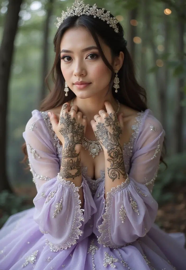 30 Gorgeous Wedding Mehndi Designs for Brides Who Love Tradition - 27. Fairytale Themes