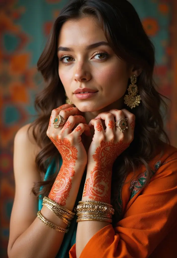 30 Gorgeous Wedding Mehndi Designs for Brides Who Love Tradition - 29. Cultural Fusion Styles