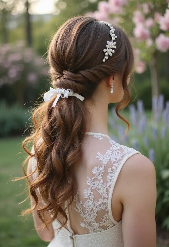 30 Gorgeous Wedding Ponytail Hairstyles That Are Surprisingly Elegant - 12. Vintage-Inspired Ponytail