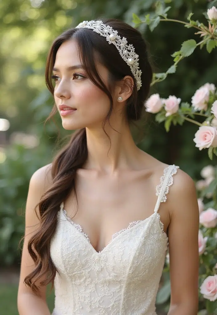 30 Gorgeous Wedding Ponytail Hairstyles That Are Surprisingly Elegant - 14. Elegant Ponytail with a Vintage Headband