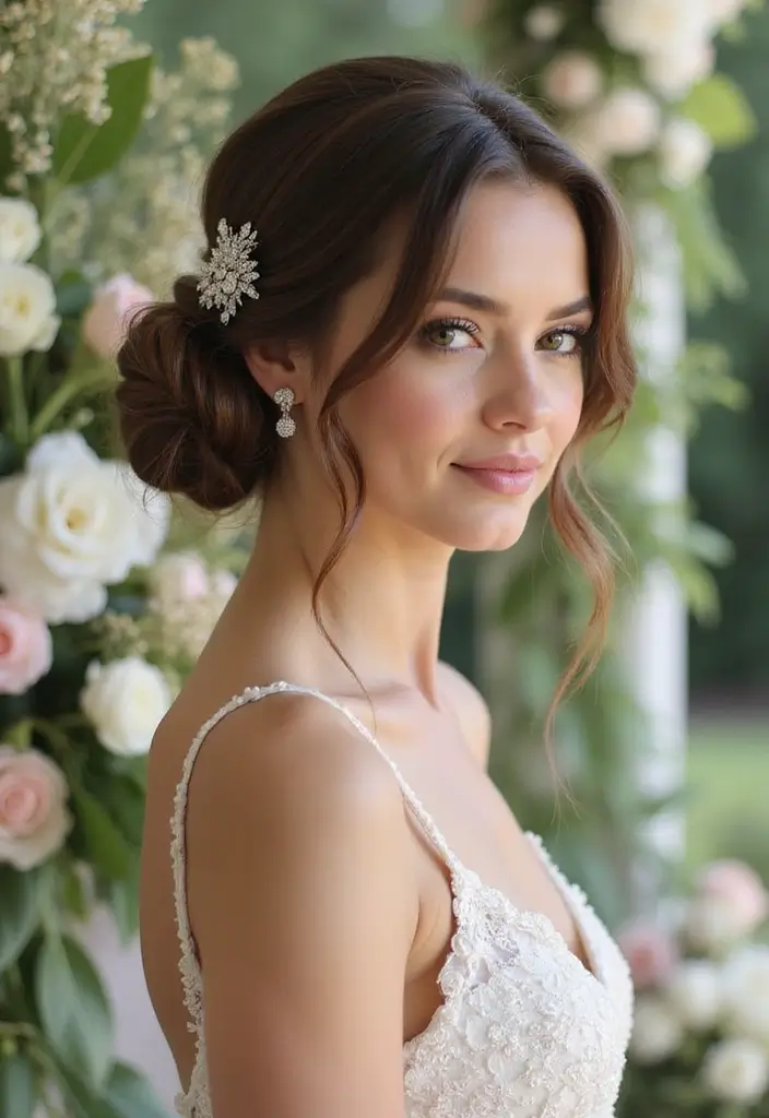 30 Gorgeous Wedding Ponytail Hairstyles That Are Surprisingly Elegant - 27. Glamorous Ponytail with a Chignon Twist