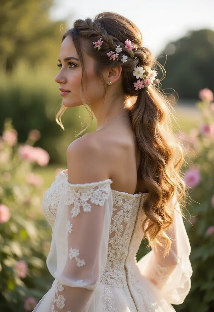 30 Gorgeous Wedding Ponytail Hairstyles That Are Surprisingly Elegant - 4. Elegant Side Ponytail with Braids