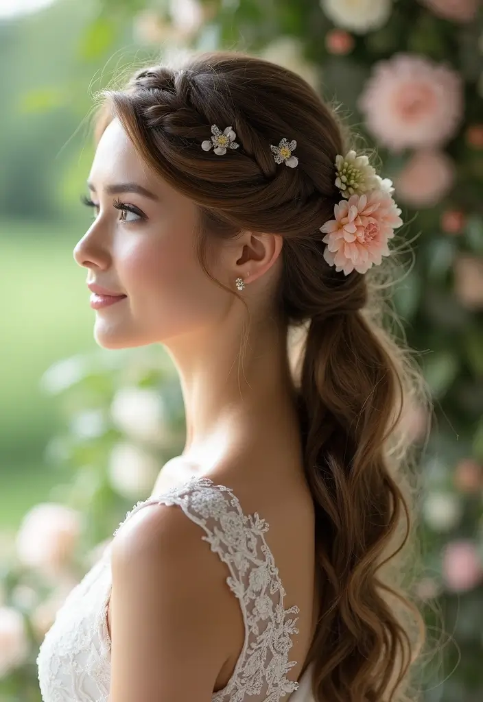 30 Gorgeous Wedding Ponytail Hairstyles That Are Surprisingly Elegant - 7. Thick Braided Ponytail