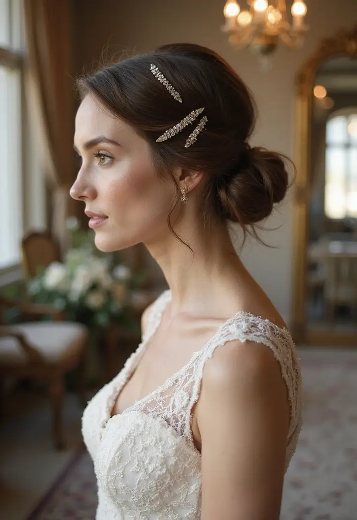 30 Half Up Half Down Wedding Hairstyles That Look Gorgeous in Photos 16 30 Half Up Half Down Wedding Hairstyles That Look Gorgeous in Photos - 16. Half Up with Vintage Hairpins