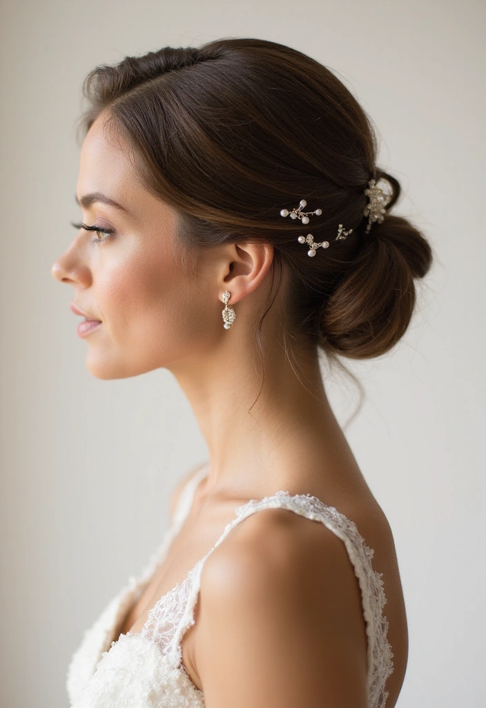 30 Half Up Half Down Wedding Hairstyles That Look Gorgeous in Photos 3 30 Half Up Half Down Wedding Hairstyles That Look Gorgeous in Photos - 3. Sleek Half Up with Modern Twist