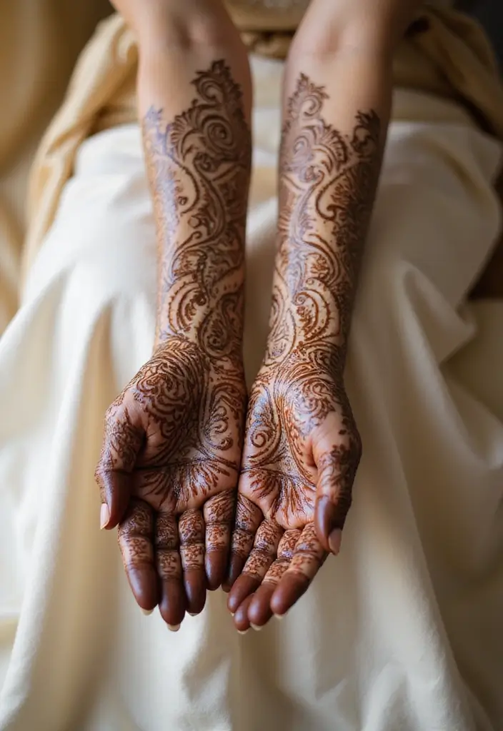 30 Latest Mehndi Designs for Weddings That Brides Can’t Resist 12 30 Latest Mehndi Designs for Weddings That Brides Can’t Resist - 12. Calligraphy Touches