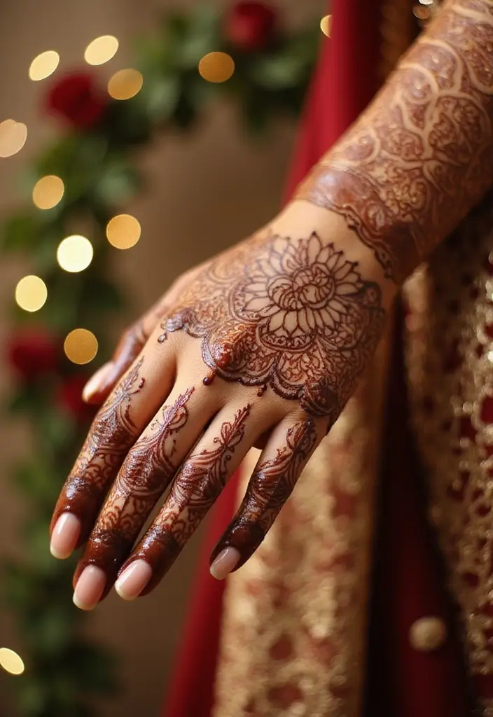 30 Latest Mehndi Designs for Weddings That Brides Can’t Resist 7 30 Latest Mehndi Designs for Weddings That Brides Can’t Resist - 7. Cultural Fusion