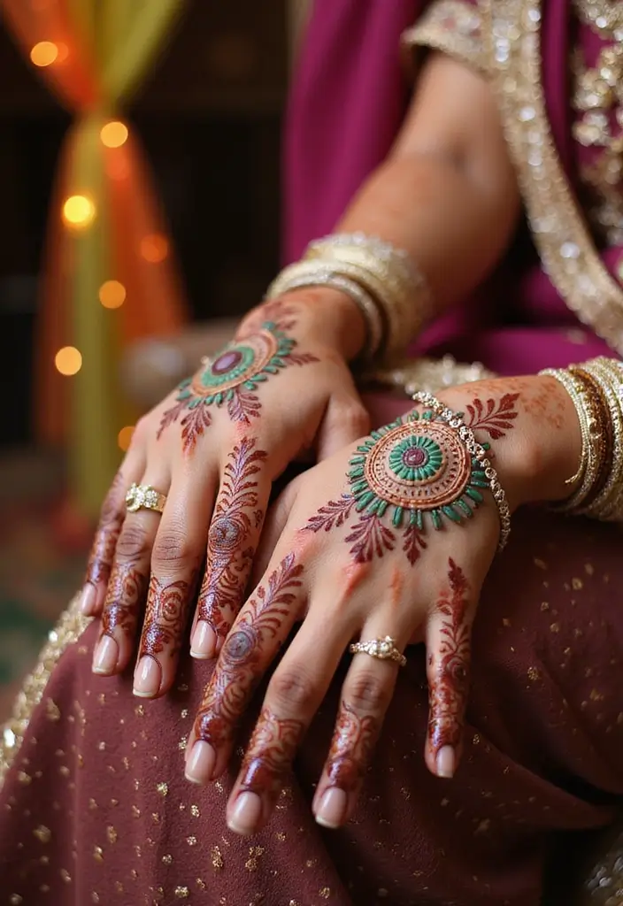 30 Latest Mehndi Designs for Weddings That Brides Can’t Resist 8 30 Latest Mehndi Designs for Weddings That Brides Can’t Resist - 8. Colorful Twists