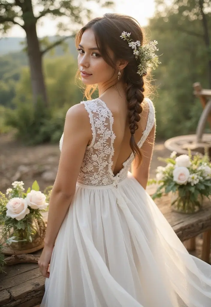 30 Low Bun Wedding Hairstyles That Look Effortlessly Chic 2 30 Low Bun Wedding Hairstyles That Look Effortlessly Chic - 2. Bohemian Braided Low Bun