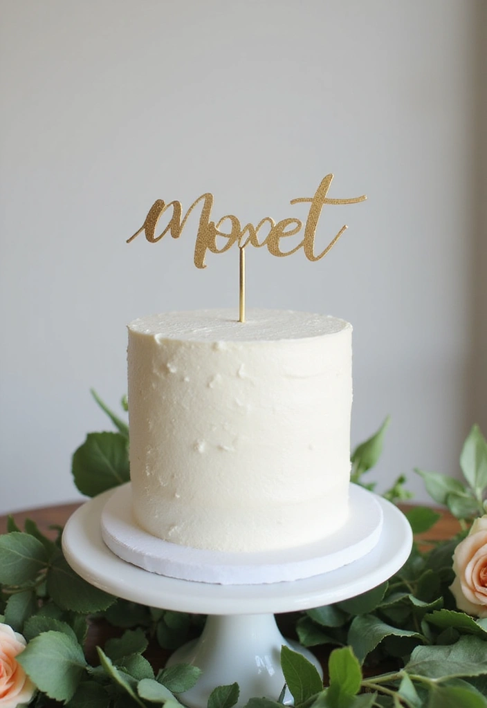30 Minimalist Wedding Cake Designs That Are Pure Perfection - 11. Minimalist Cake Toppers